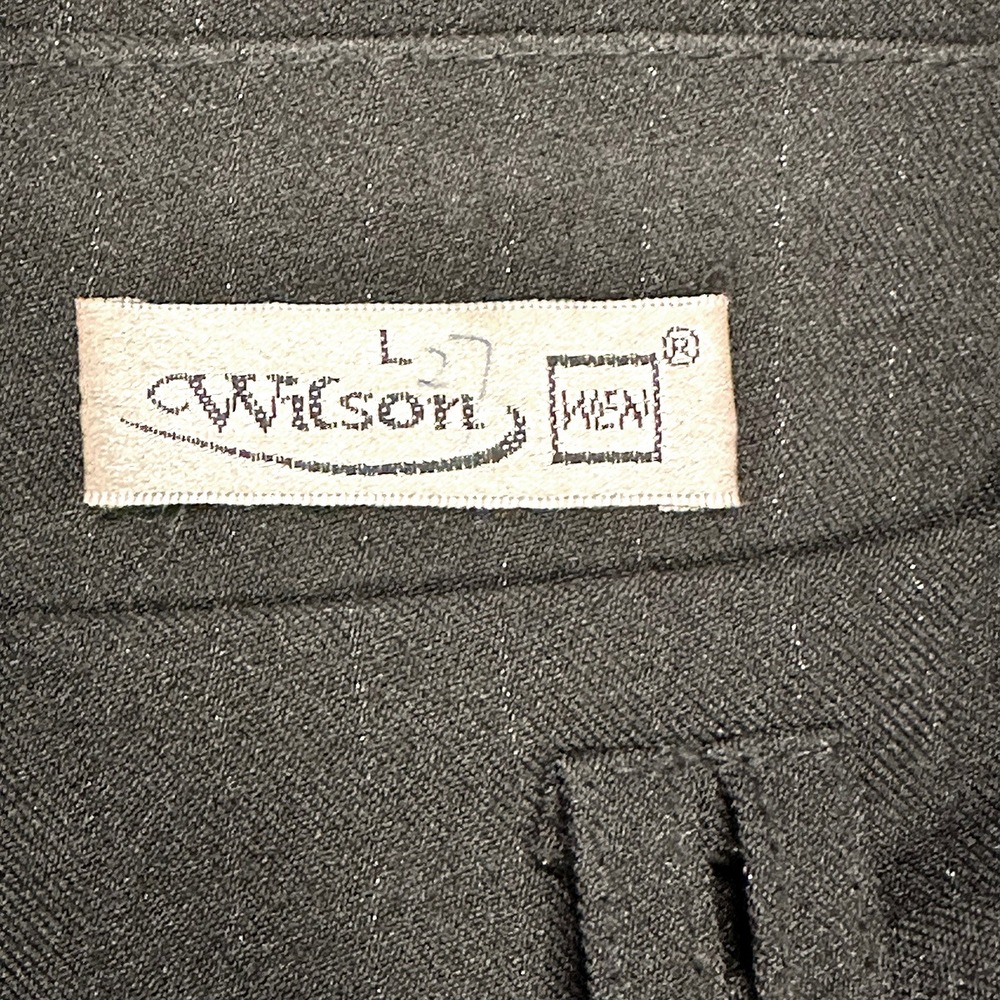 WILSON WEN Vintage Front Pleated Pinstripe Mini Skirt • Large • black,‎ silver - Picture 5 of 6
